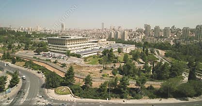 Aerial view of Knesset Building Jerusalem, Israel National Parliament Government