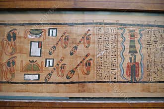 Ancient Egyptian papyrus from museum of Egyptian antiquities in Cairo
