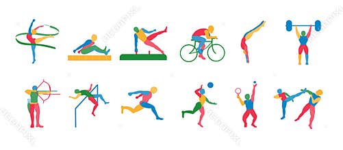 Set Of Olympic Sports Icons Isolated
