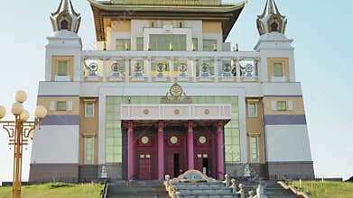 Elista, Republic of Kalmykia, Russia - June, 2019: Burkhan Bakshin Altan Sume The Golden Abode of the Buddha Shakyamuni