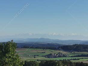 Autumn sun farm Switzerland mountains
