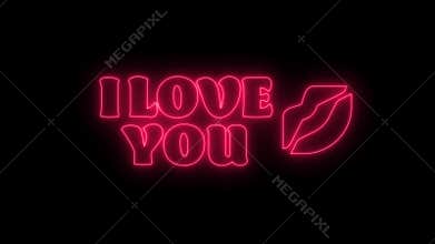 Flickering `I LOVE YOU` Neon Sign