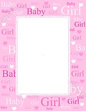 Baby girl arrival card / background