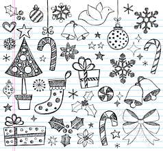 Christmas Hand-Drawn Sketchy Doodles