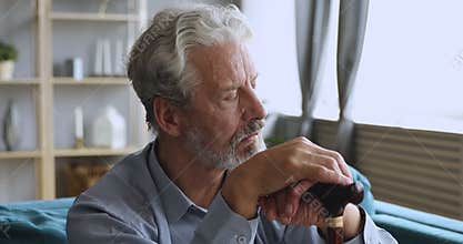 Lonely older grandpa having health problems.