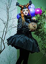 Princess with balloons.