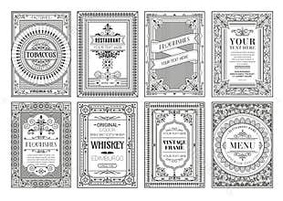 Set of Decorative vintage frames and borders set