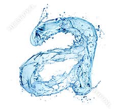 Water splash letter a italic type