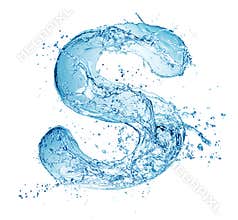 Water splash letter s italic type