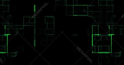 Abstract green circuit computer connect background movement, concept of future technology and