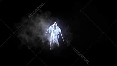 Spectral Phantom Halloween Horror Smoke Alpha Matte 3D Rendering Animation