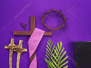 Good Friday, Lent Season, Palm Sunday, Ash Wednesday and Holy Week concept.