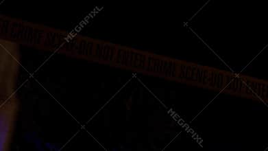 Police Crime Scene Cordon Tape and CSI Investigator