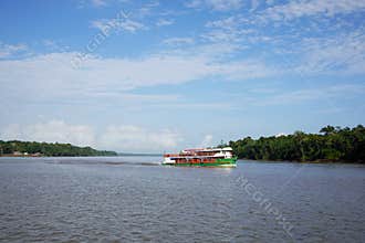 Boat in Amazon river