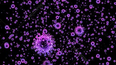 Virus or bacterium cells animation background