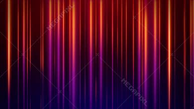 Colorful Orange Neon Glowing Vertical Lines Against Red Blue Background