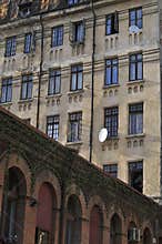 Old building belonging to the Romanian Orthodox Church in the center of old town in Bucharest