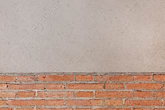 Brick wall with cement wall texture