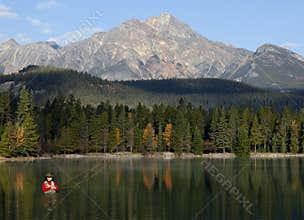 Fly Fishing In Rocky Mountains, Alberta, Canada