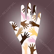 Racial diverse hands