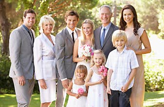 Family Group At Wedding