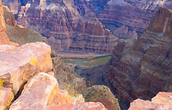 Colorado river viewed from saddle horse trail at toroweap overlook in grand canyon national park, arizona