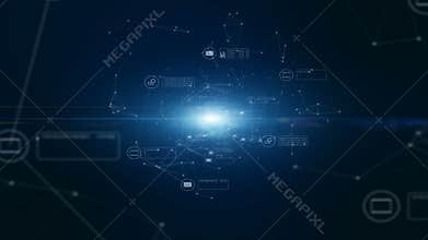 Secure Digital Data Global Network. Cyber security concept