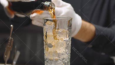 Making a Long Island Ice Tea Cocktail