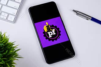 Planet Fitness app logo on a smartphone screen