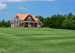 Country house and lawn