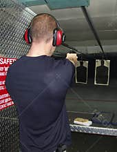 Man shooting a gun