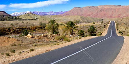 Empty road in the atlas mountains,morocco