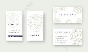 Minimal Floral logo with business card template