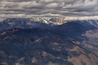 Beautiful landscape view with Dhaulagiri peak from Poon Hill. Himalaya Mountain, Nepal