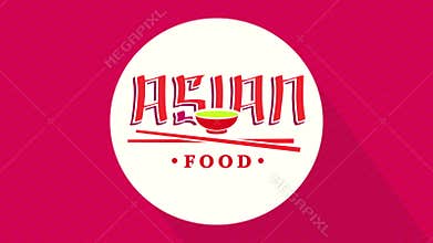 asian food sign idea with letters similar to japanese characters