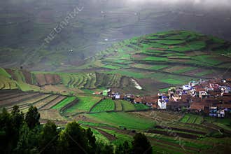 Aerial view of poombarai village, kodaikanal tamilnadu, india