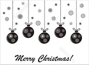 Holiday christmas black-and-white card