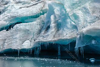 closeup, ice melting, in Pastoruri Glacier, Huaraz/Peru