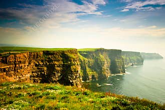 Cliffs Of Moher under cloudy sky, Ireland