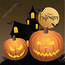 Haunted house. Vector illustration decorative background design
