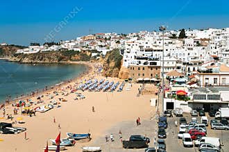 Beach in town Albufeira, Portugal