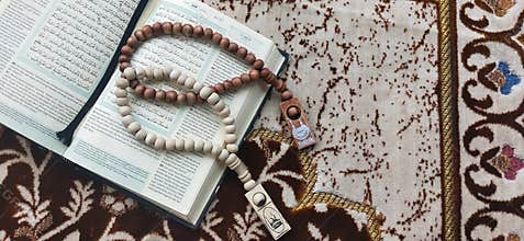 Alquran and tasbih for ramadhan kareem
