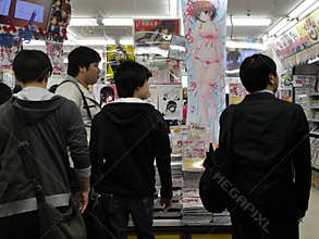 Japanese men in Anime shop