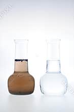 Sample of clean and dirty water