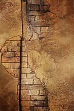 Golden brick wall