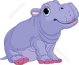 Cartoon baby Hippo boy