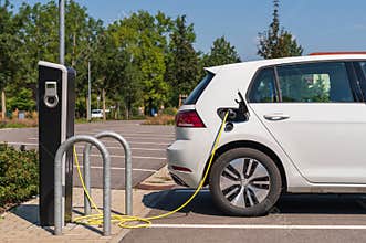 Car park with charging station for electric cars