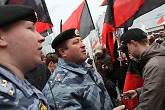Anarchists demonstrations in Moscow.