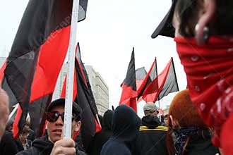 Anarchists demonstrations in Moscow.