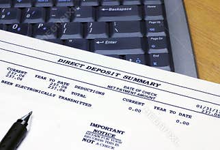 Direct Deposit Summary and Laptop
